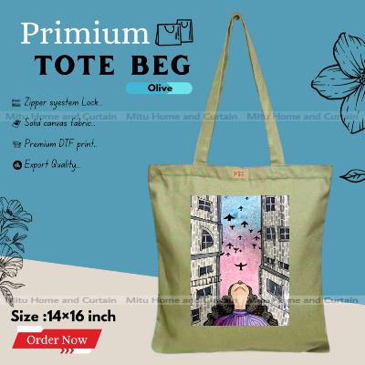 Buy Premium Tote Bag with Zipper Canvas Tote Bag for Women Trendy Shopping Bag / College Bag / University Bag Tote Bag, Canvas Bag with Zipper  at Best Price In Bangladesh