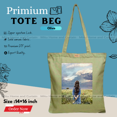 Buy Premium Tote Bag with Zipper Canvas Tote Bag for Women Trendy Shopping Bag / College Bag / University Bag Tote Bag, Canvas Bag with Zipper  at Best Price In Bangladesh