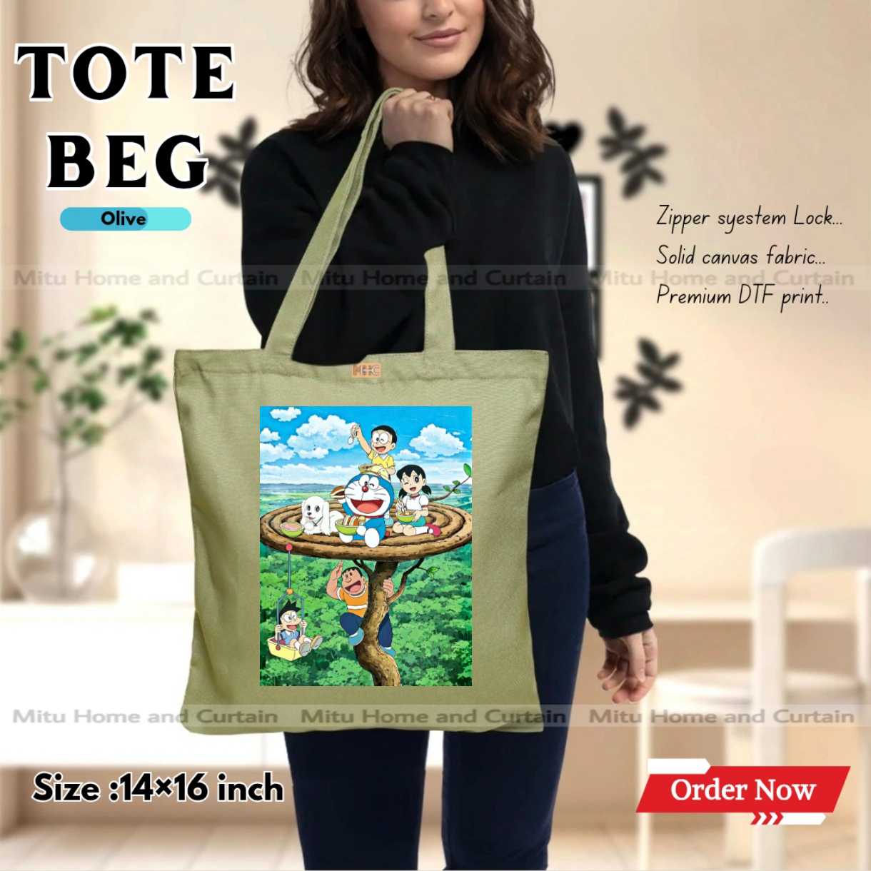 Buy Premium Tote Bag with Zipper Canvas Tote Bag for Women Trendy Shopping Bag / College Bag / University Bag Tote Bag, Canvas Bag with Zipper  at Best Price In Bangladesh