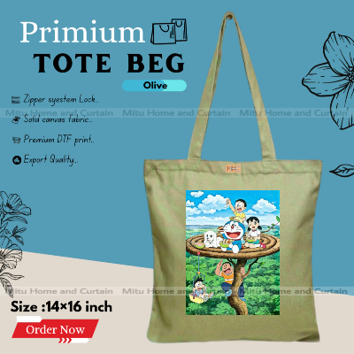 Buy Premium Tote Bag with Zipper Canvas Tote Bag for Women Trendy Shopping Bag / College Bag / University Bag Tote Bag, Canvas Bag with Zipper  at Best Price In Bangladesh