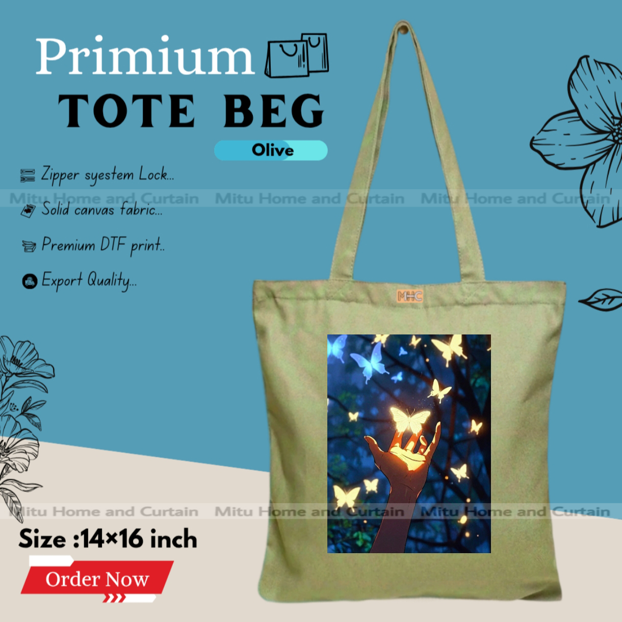 Buy Premium Tote Bag with Zipper Canvas Tote Bag for Women Trendy Shopping Bag / College Bag / University Bag Tote Bag, Canvas Bag with Zipper  at Best Price In Bangladesh