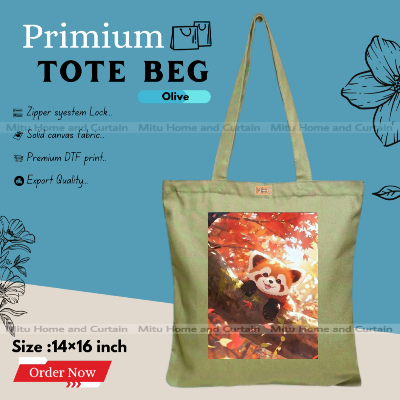 Buy Premium Tote Bag with Zipper Canvas Tote Bag for Women Trendy Shopping Bag / College Bag / University Bag Tote Bag, Canvas Bag with Zipper  at Best Price In Bangladesh