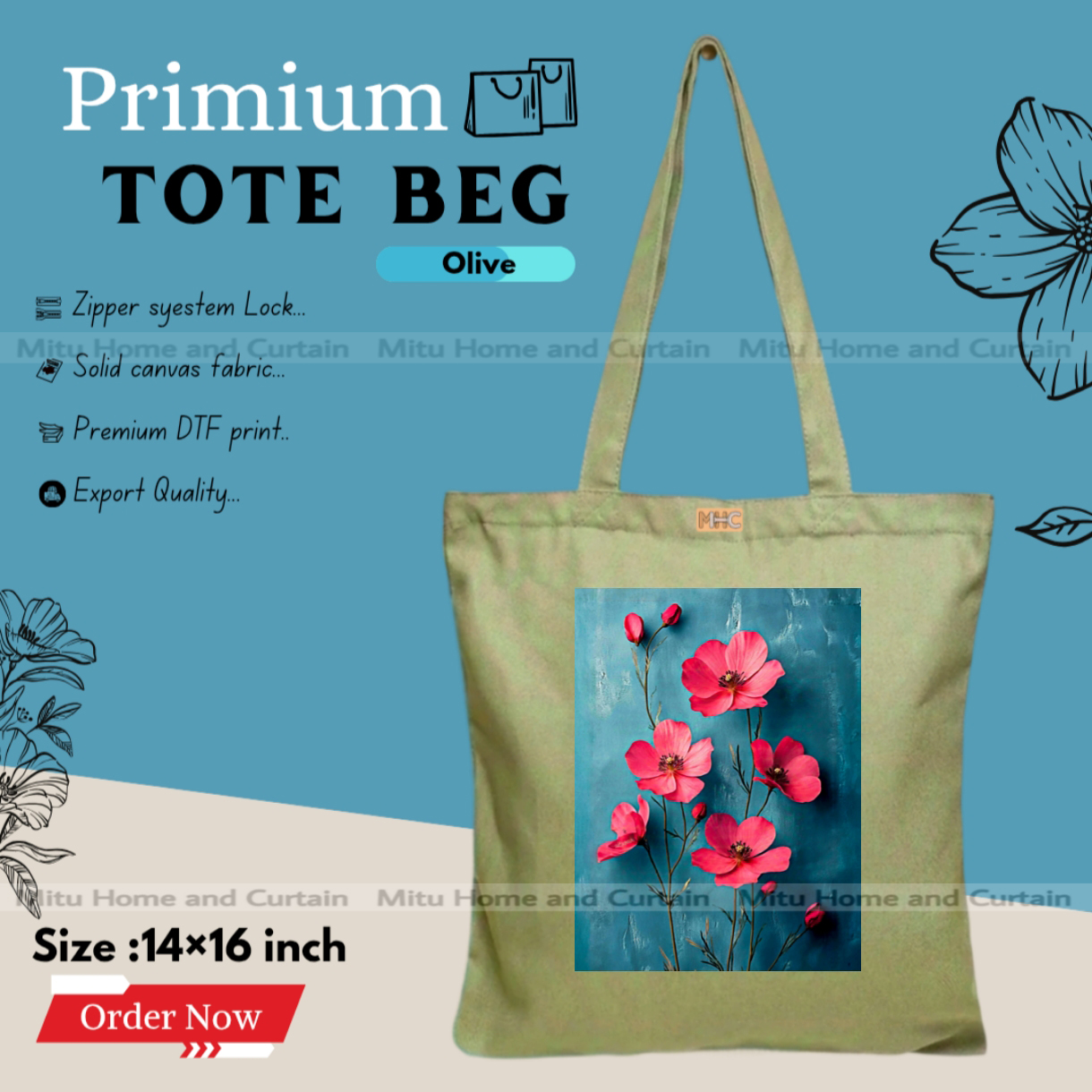 Buy Premium Tote Bag with Zipper Canvas Tote Bag for Women Trendy Shopping Bag / College Bag / University Bag Tote Bag, Canvas Bag with Zipper  at Best Price In Bangladesh