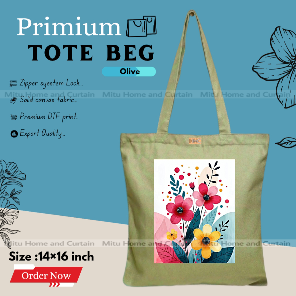 Buy Premium Tote Bag with Zipper Canvas Tote Bag for Women Trendy Shopping Bag / College Bag / University Bag Tote Bag, Canvas Bag with Zipper  at Best Price In Bangladesh