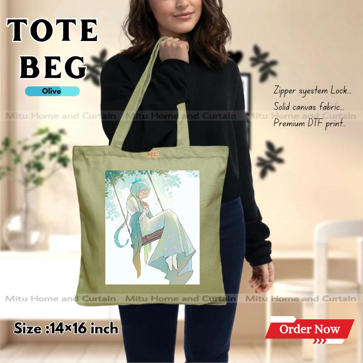 Buy Premium Tote Bag with Zipper Canvas Tote Bag for Women Trendy Shopping Bag / College Bag / University Bag Tote Bag, Canvas Bag with Zipper  at Best Price In Bangladesh