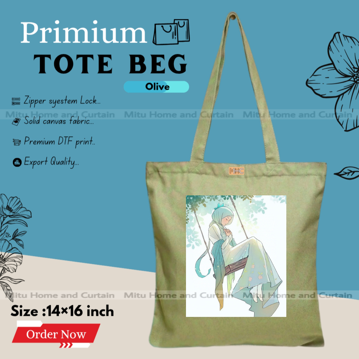 Buy Premium Tote Bag with Zipper Canvas Tote Bag for Women Trendy Shopping Bag / College Bag / University Bag Tote Bag, Canvas Bag with Zipper  at Best Price In Bangladesh