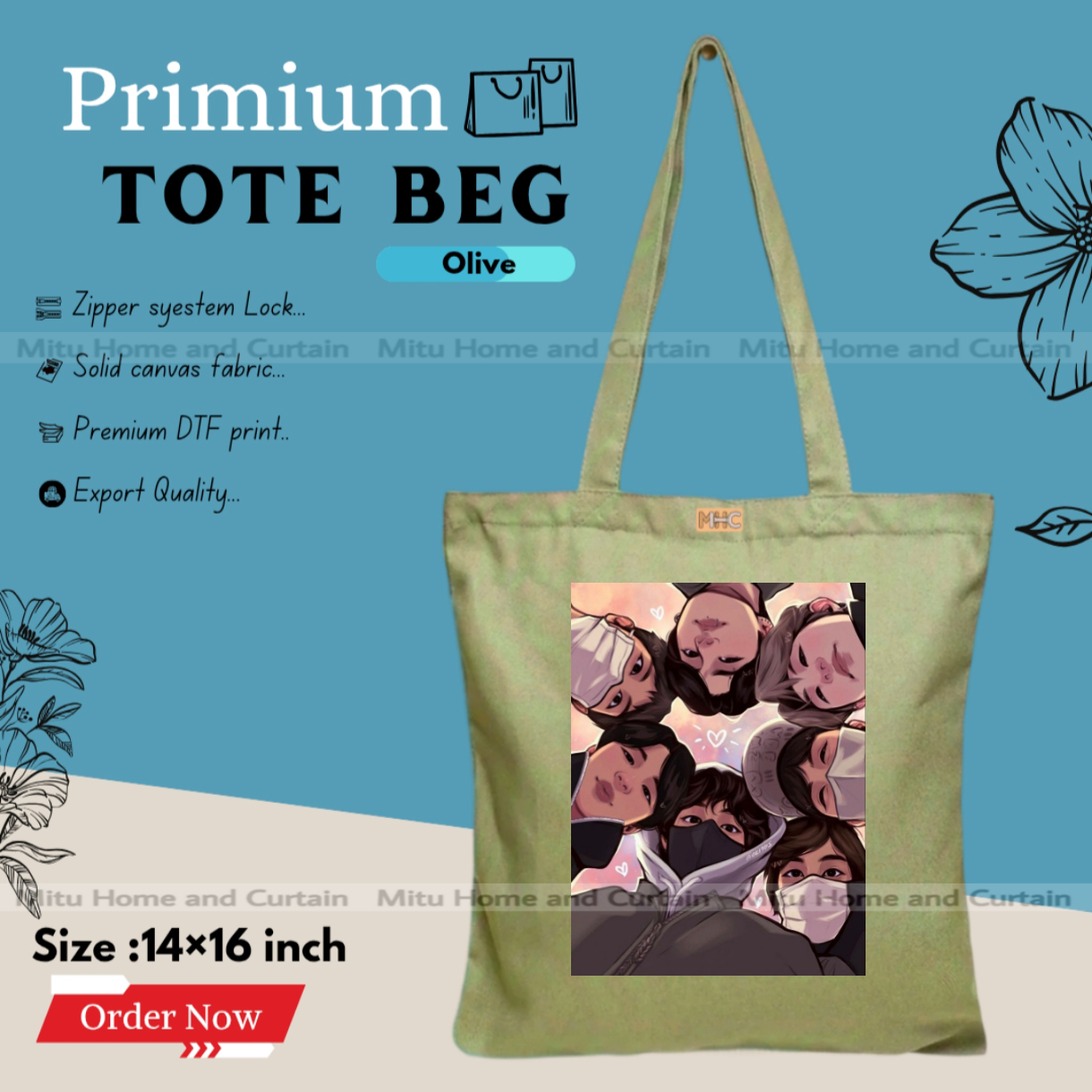 Buy Premium Tote Bag with Zipper Canvas Tote Bag for Women Trendy Shopping Bag / College Bag / University Bag Tote Bag, Canvas Bag with Zipper  at Best Price In Bangladesh