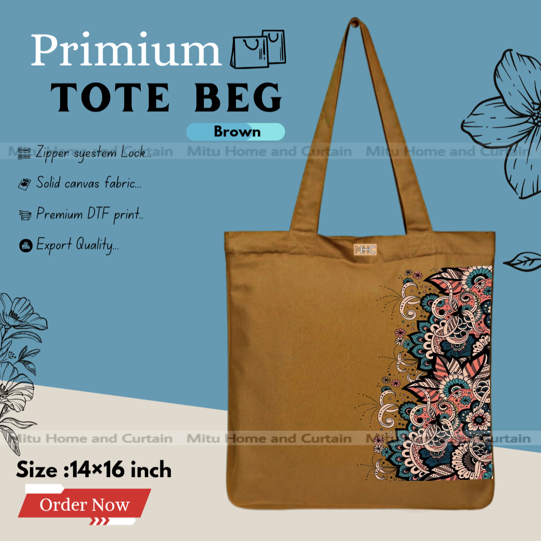 Buy Premium Tote Bag with Zipper Canvas Tote Bag for Women Trendy Shopping Bag / College Bag / University Bag Tote Bag, Canvas Bag with Zipper  at Best Price In Bangladesh