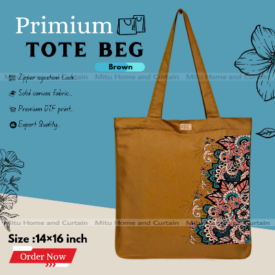 Buy Premium Tote Bag with Zipper Canvas Tote Bag for Women Trendy Shopping Bag / College Bag / University Bag Tote Bag, Canvas Bag with Zipper  at Best Price In Bangladesh