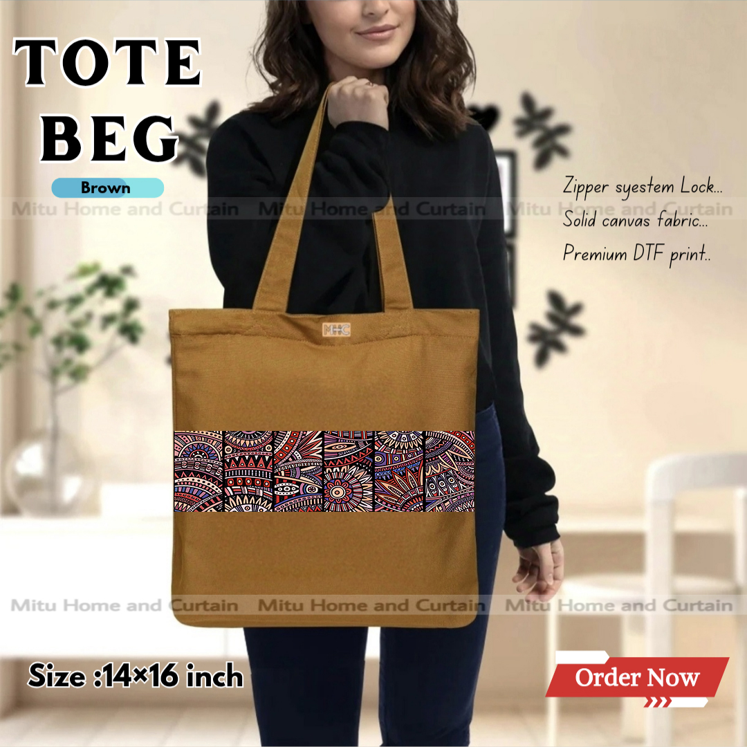 Buy Premium Tote Bag with Zipper Canvas Tote Bag for Women Trendy Shopping Bag / College Bag / University Bag Tote Bag, Canvas Bag with Zipper  at Best Price In Bangladesh