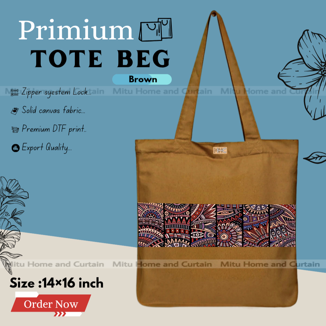Buy Premium Tote Bag with Zipper Canvas Tote Bag for Women Trendy Shopping Bag / College Bag / University Bag Tote Bag, Canvas Bag with Zipper  at Best Price In Bangladesh