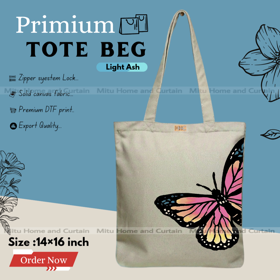 Buy Premium Tote Bag with Zipper Canvas Tote Bag for Women Trendy Shopping Bag / College Bag / University Bag Tote Bag, Canvas Bag with Zipper  at Best Price In Bangladesh