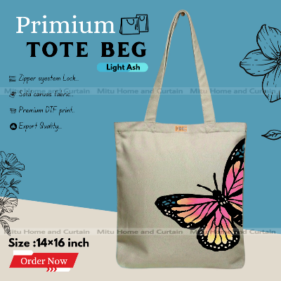 Buy Premium Tote Bag with Zipper Canvas Tote Bag for Women Trendy Shopping Bag / College Bag / University Bag Tote Bag, Canvas Bag with Zipper  at Best Price In Bangladesh