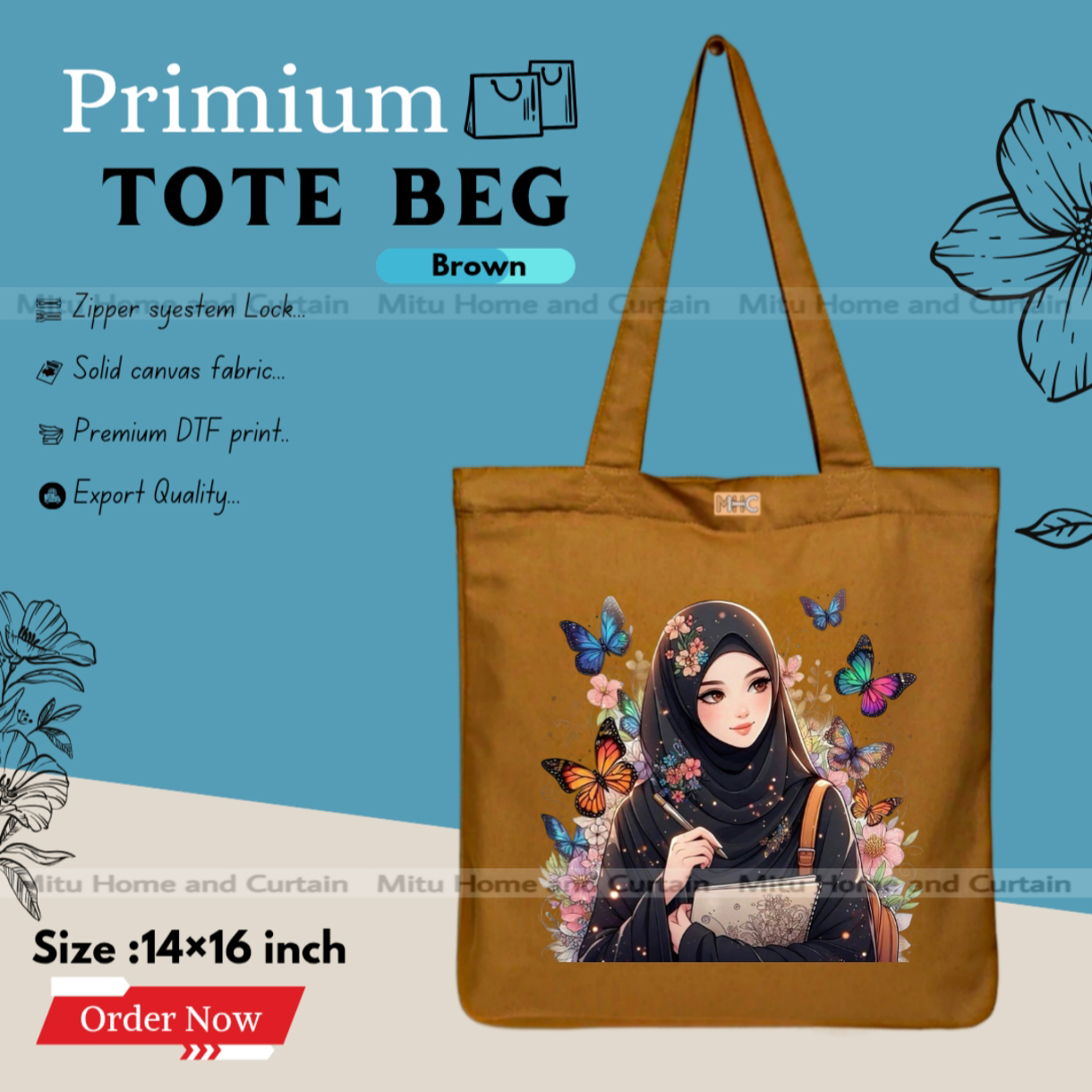 Buy Premium Tote Bag with Zipper Canvas Tote Bag for Women Trendy Shopping Bag / College Bag / University Bag Tote Bag, Canvas Bag with Zipper  at Best Price In Bangladesh