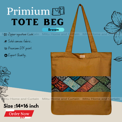 Buy Premium Tote Bag with Zipper Canvas Tote Bag for Women Trendy Shopping Bag / College Bag / University Bag Tote Bag, Canvas Bag with Zipper  at Best Price In Bangladesh