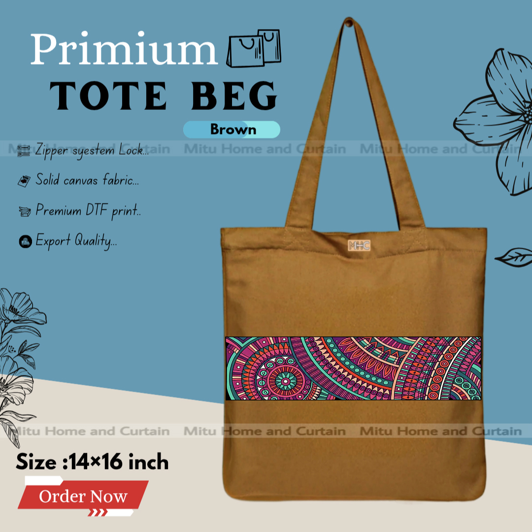 Buy Premium Tote Bag with Zipper Canvas Tote Bag for Women Trendy Shopping Bag / College Bag / University Bag Tote Bag, Canvas Bag with Zipper  at Best Price In Bangladesh