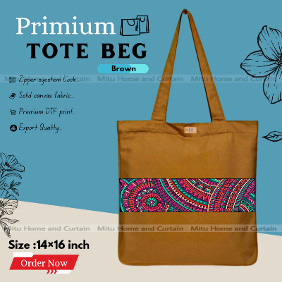 Buy Premium Tote Bag with Zipper Canvas Tote Bag for Women Trendy Shopping Bag / College Bag / University Bag Tote Bag, Canvas Bag with Zipper  at Best Price In Bangladesh