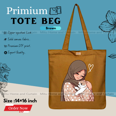 Buy Premium Tote Bag with Zipper Canvas Tote Bag for Women Trendy Shopping Bag / College Bag / University Bag Tote Bag, Canvas Bag with Zipper  at Best Price In Bangladesh