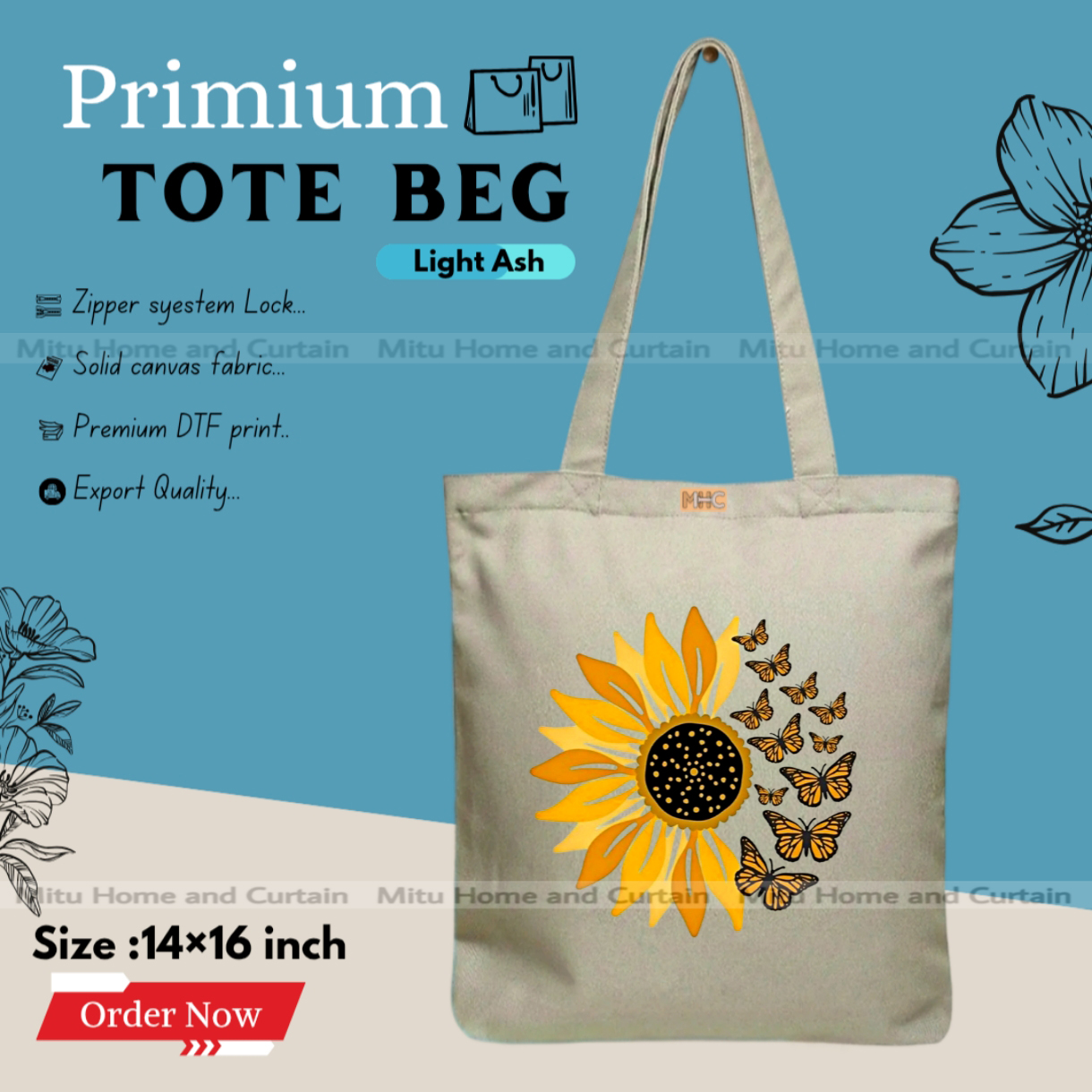 Buy Premium Tote Bag with Zipper Canvas Tote Bag for Women Trendy Shopping Bag / College Bag / University Bag Tote Bag, Canvas Bag with Zipper  at Best Price In Bangladesh