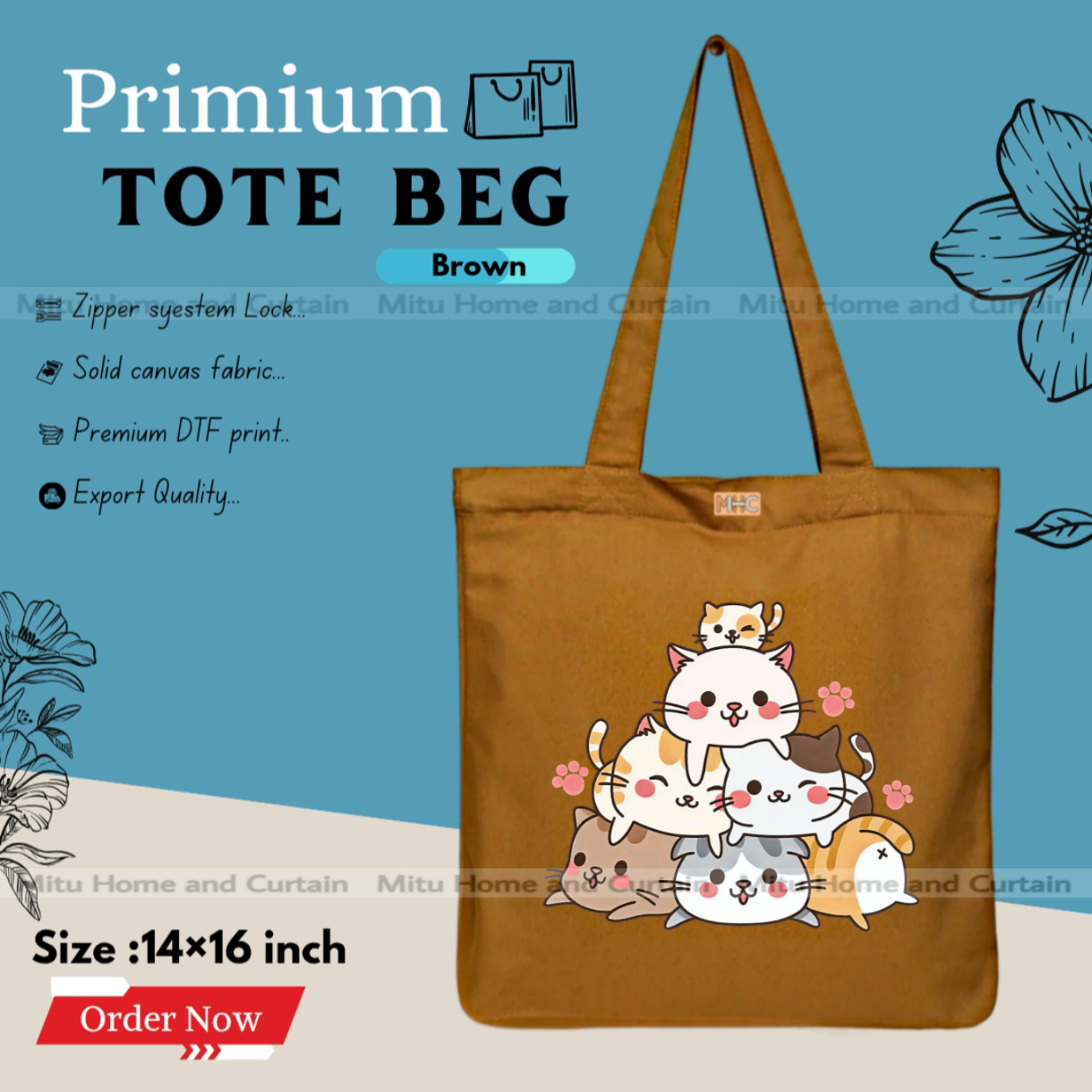 Buy Premium Tote Bag with Zipper Canvas Tote Bag for Women Trendy Shopping Bag / College Bag / University Bag Tote Bag, Canvas Bag with Zipper  at Best Price In Bangladesh