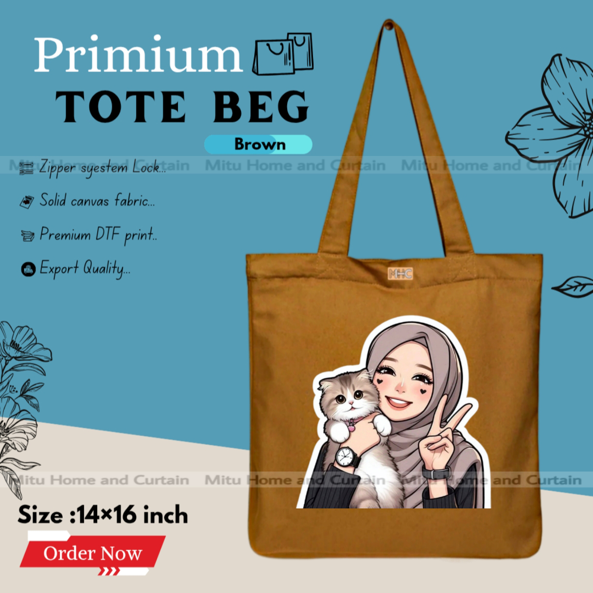 Buy Premium Tote Bag with Zipper Canvas Tote Bag for Women Trendy Shopping Bag / College Bag / University Bag Tote Bag, Canvas Bag with Zipper  at Best Price In Bangladesh