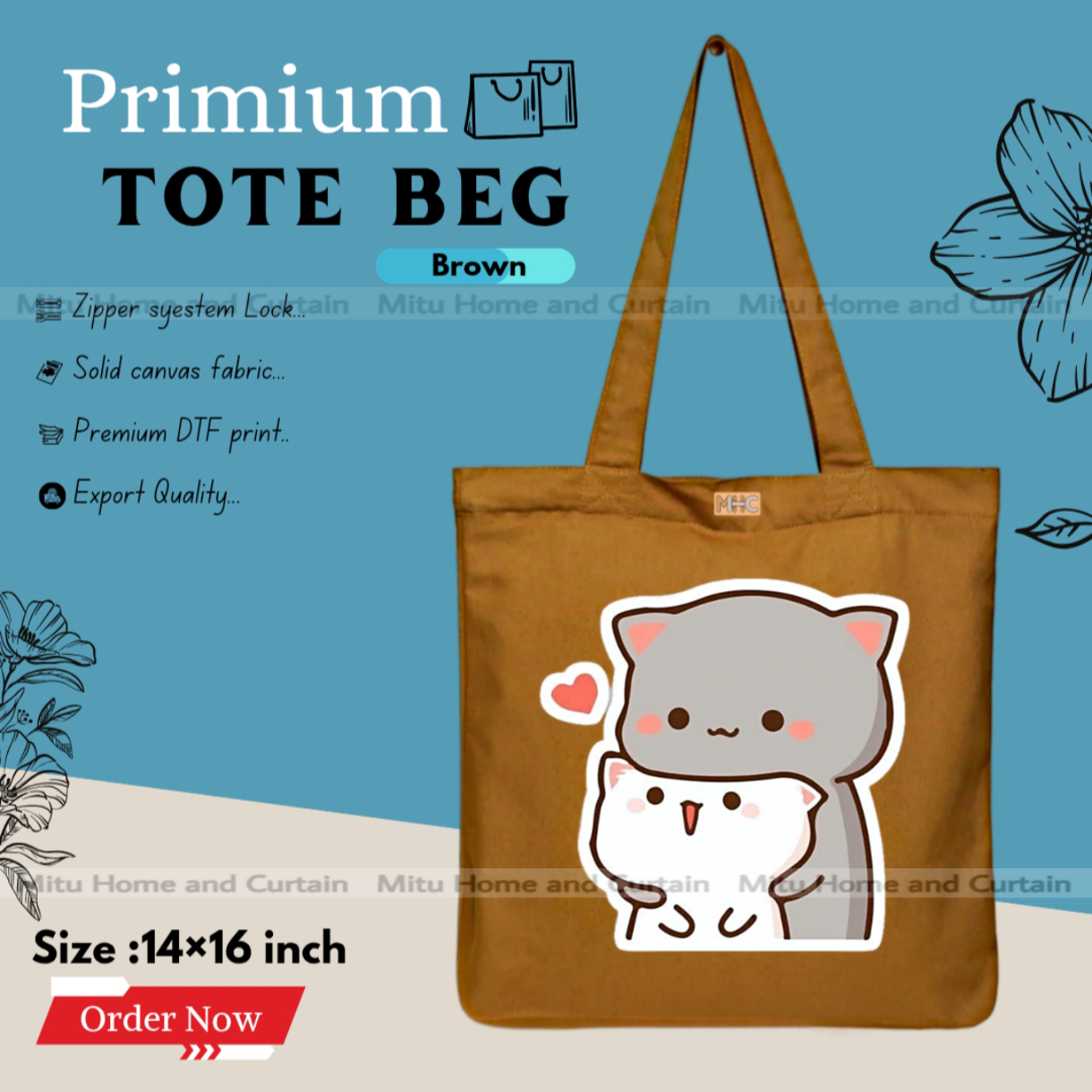 Buy Premium Tote Bag with Zipper Canvas Tote Bag for Women Trendy Shopping Bag / College Bag / University Bag Tote Bag, Canvas Bag with Zipper  at Best Price In Bangladesh