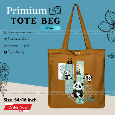 Buy Premium Tote Bag with Zipper Canvas Tote Bag for Women Trendy Shopping Bag / College Bag / University Bag Tote Bag, Canvas Bag with Zipper  at Best Price In Bangladesh