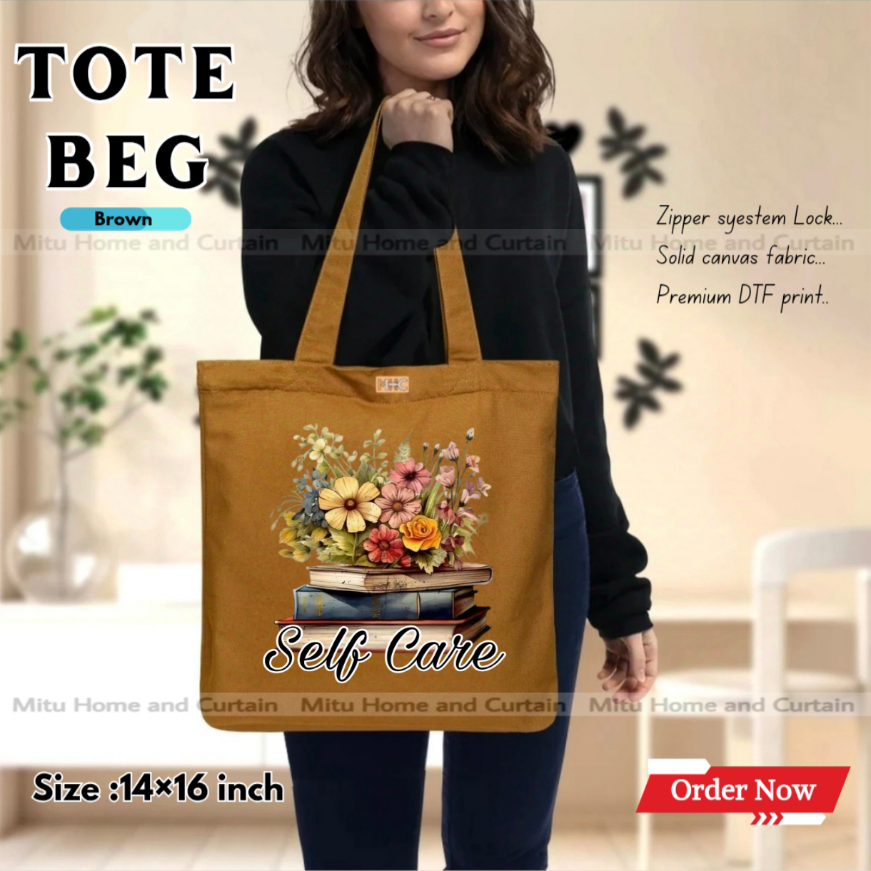 Buy Premium Tote Bag with Zipper Canvas Tote Bag for Women Trendy Shopping Bag / College Bag / University Bag Tote Bag, Canvas Bag with Zipper  at Best Price In Bangladesh