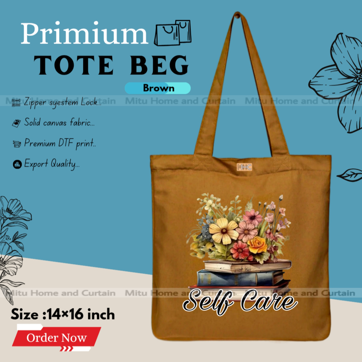 Buy Premium Tote Bag with Zipper Canvas Tote Bag for Women Trendy Shopping Bag / College Bag / University Bag Tote Bag, Canvas Bag with Zipper  at Best Price In Bangladesh