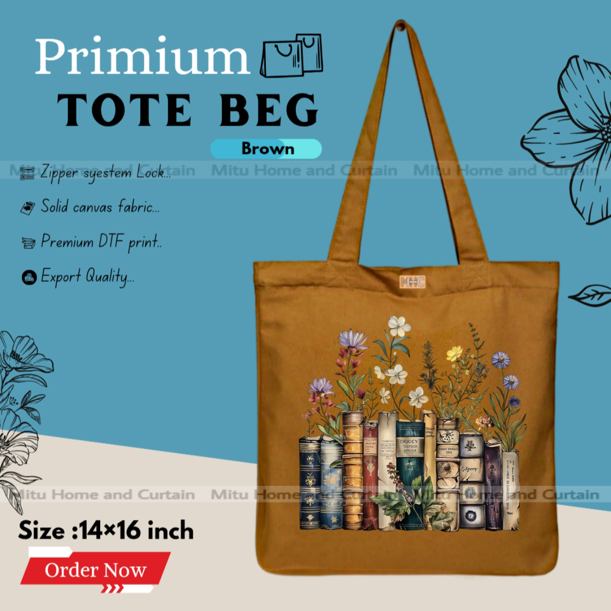 Buy Premium Tote Bag with Zipper Canvas Tote Bag for Women Trendy Shopping Bag / College Bag / University Bag Tote Bag, Canvas Bag with Zipper  at Best Price In Bangladesh
