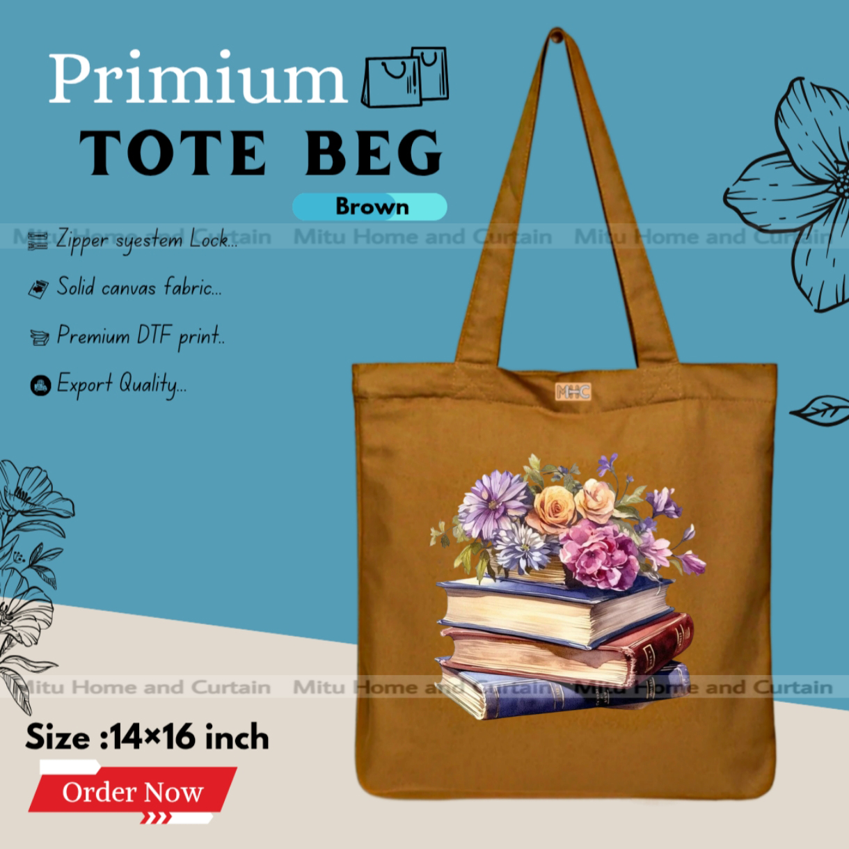 Buy Premium Tote Bag with Zipper Canvas Tote Bag for Women Trendy Shopping Bag / College Bag / University Bag Tote Bag, Canvas Bag with Zipper  at Best Price In Bangladesh