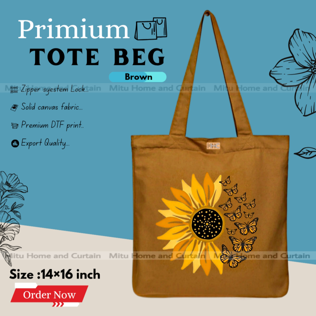 Buy Premium Tote Bag with Zipper Canvas Tote Bag for Women Trendy Shopping Bag / College Bag / University Bag Tote Bag, Canvas Bag with Zipper  at Best Price In Bangladesh