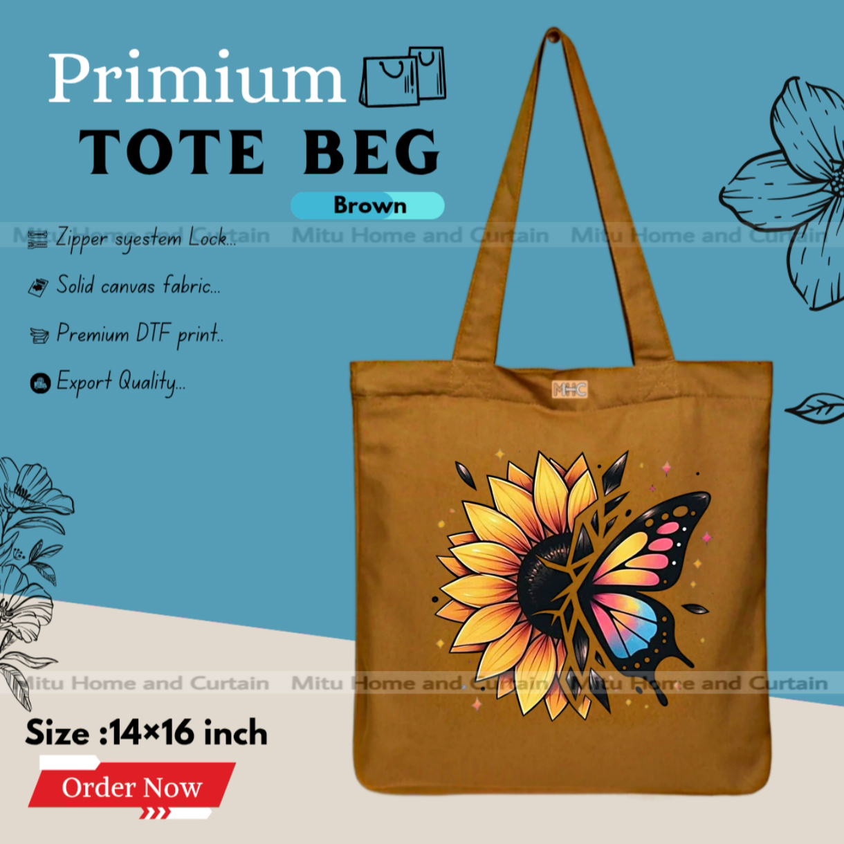 Buy Premium Tote Bag with Zipper Canvas Tote Bag for Women Trendy Shopping Bag / College Bag / University Bag Tote Bag, Canvas Bag with Zipper  at Best Price In Bangladesh