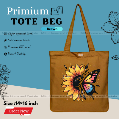 Buy Premium Tote Bag with Zipper Canvas Tote Bag for Women Trendy Shopping Bag / College Bag / University Bag Tote Bag, Canvas Bag with Zipper  at Best Price In Bangladesh