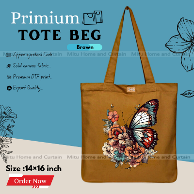 Buy Premium Tote Bag with Zipper Canvas Tote Bag for Women Trendy Shopping Bag / College Bag / University Bag Tote Bag, Canvas Bag with Zipper  at Best Price In Bangladesh