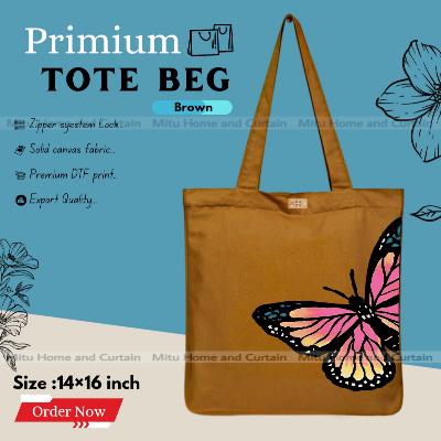 Buy Premium Tote Bag with Zipper Canvas Tote Bag for Women Trendy Shopping Bag / College Bag / University Bag Tote Bag, Canvas Bag with Zipper  at Best Price In Bangladesh