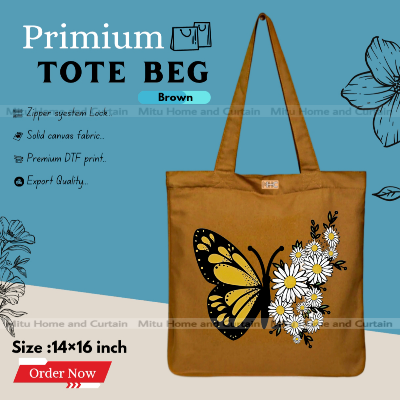 Buy Premium Tote Bag with Zipper Canvas Tote Bag for Women Trendy Shopping Bag / College Bag / University Bag Tote Bag, Canvas Bag with Zipper  at Best Price In Bangladesh