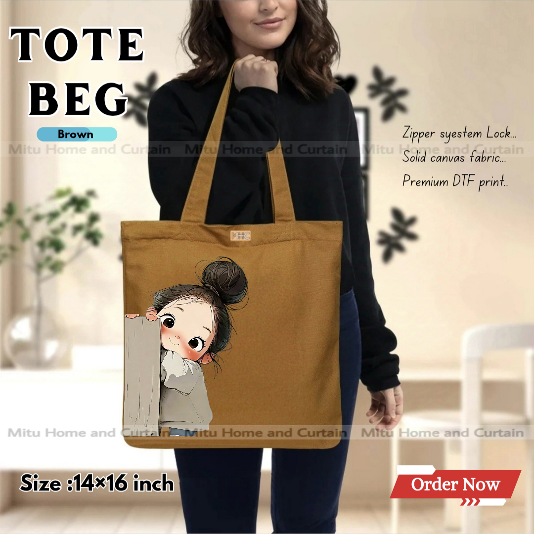 Buy Premium Tote Bag with Zipper Canvas Tote Bag for Women Trendy Shopping Bag / College Bag / University Bag Tote Bag, Canvas Bag with Zipper  at Best Price In Bangladesh