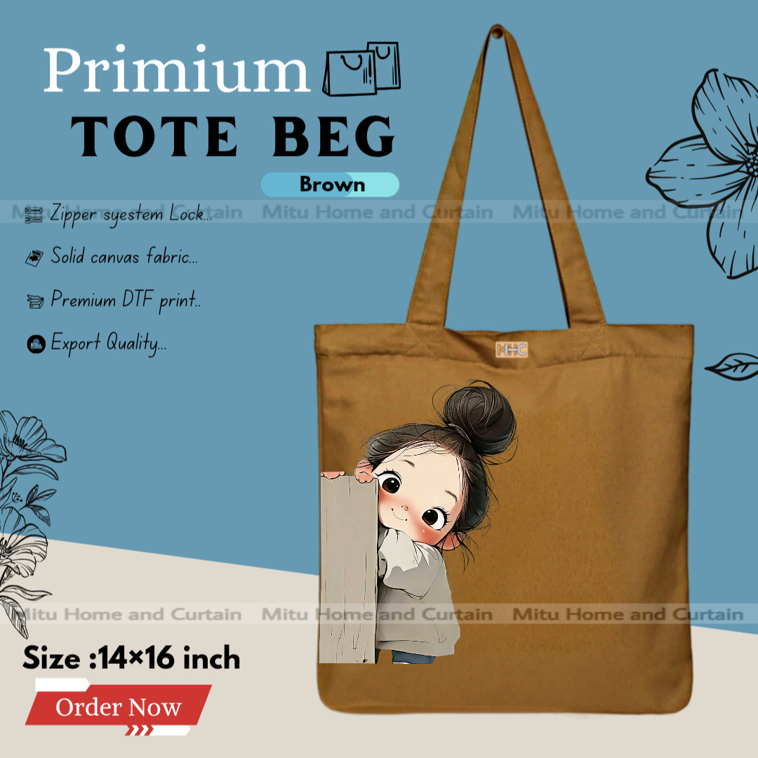 Buy Premium Tote Bag with Zipper Canvas Tote Bag for Women Trendy Shopping Bag / College Bag / University Bag Tote Bag, Canvas Bag with Zipper  at Best Price In Bangladesh