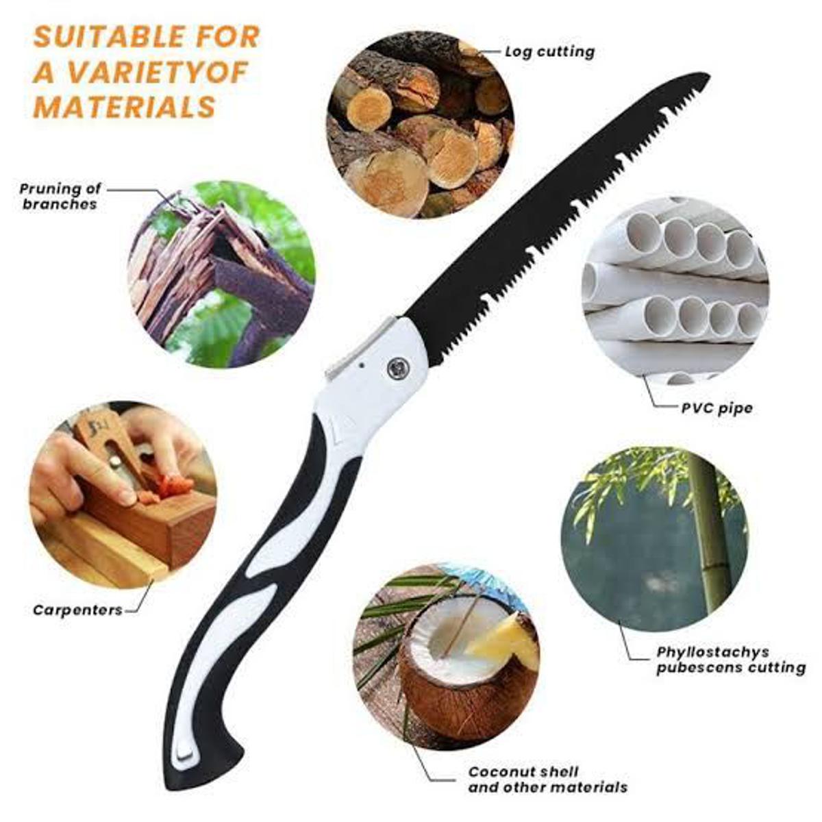 Picture of Portable Folding Hand Saw Sk5 Woodworking fast folding Alloy Hacksaw Blade PTFE Coating Portable Closes Camping Multitool Saws