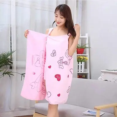 Picture of Wearable Towel Dress for Women - Microfiber Bath Gown - Ideal for Beach | Spa | and Home Nightwear - Adult's SPA Sling Robes