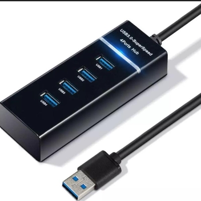 Picture of 4 ports of high speed USB hub high-speed USB 1.0 SPLETER BLACK BLACK