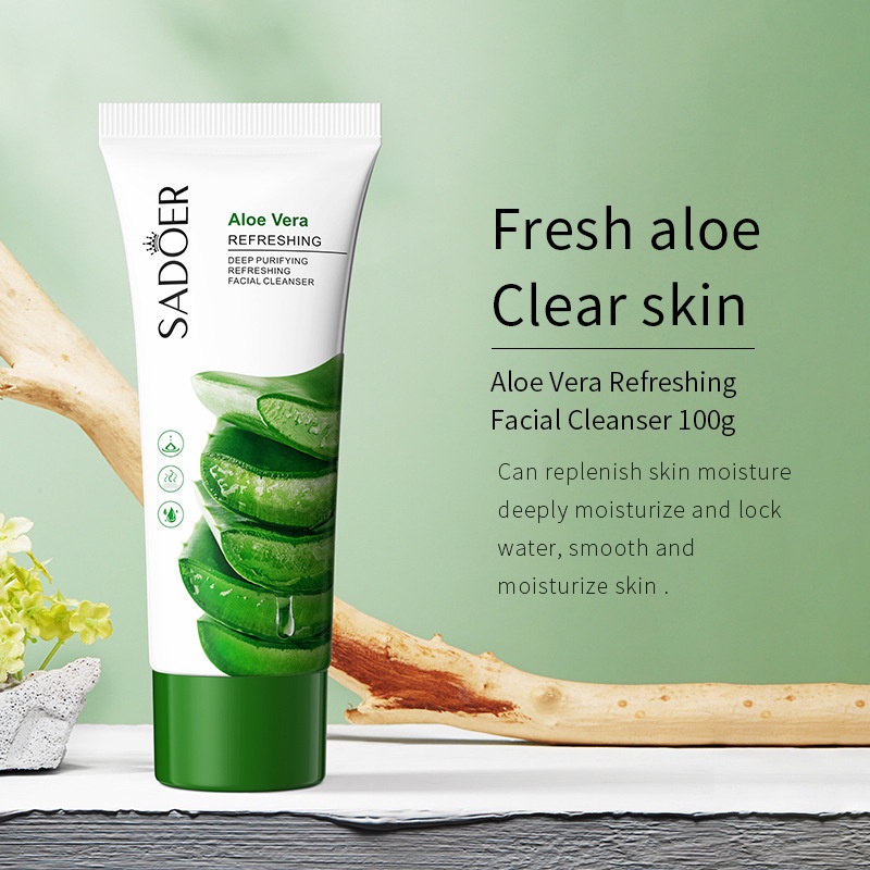 Picture of SADOER Aloe Vera Facial Cleanser Deep Purifying Moisturizing Refreshing - 100g