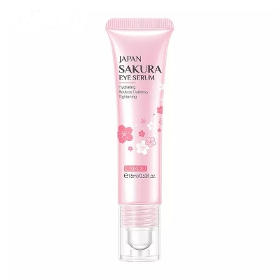 Picture of LAIKOU Sakura Eye Serum Eye Roller Massage Vitamin C Hyaluronic Acid Skin Care Eye Bags Cream Moisturizing Dark Circles -15ml
