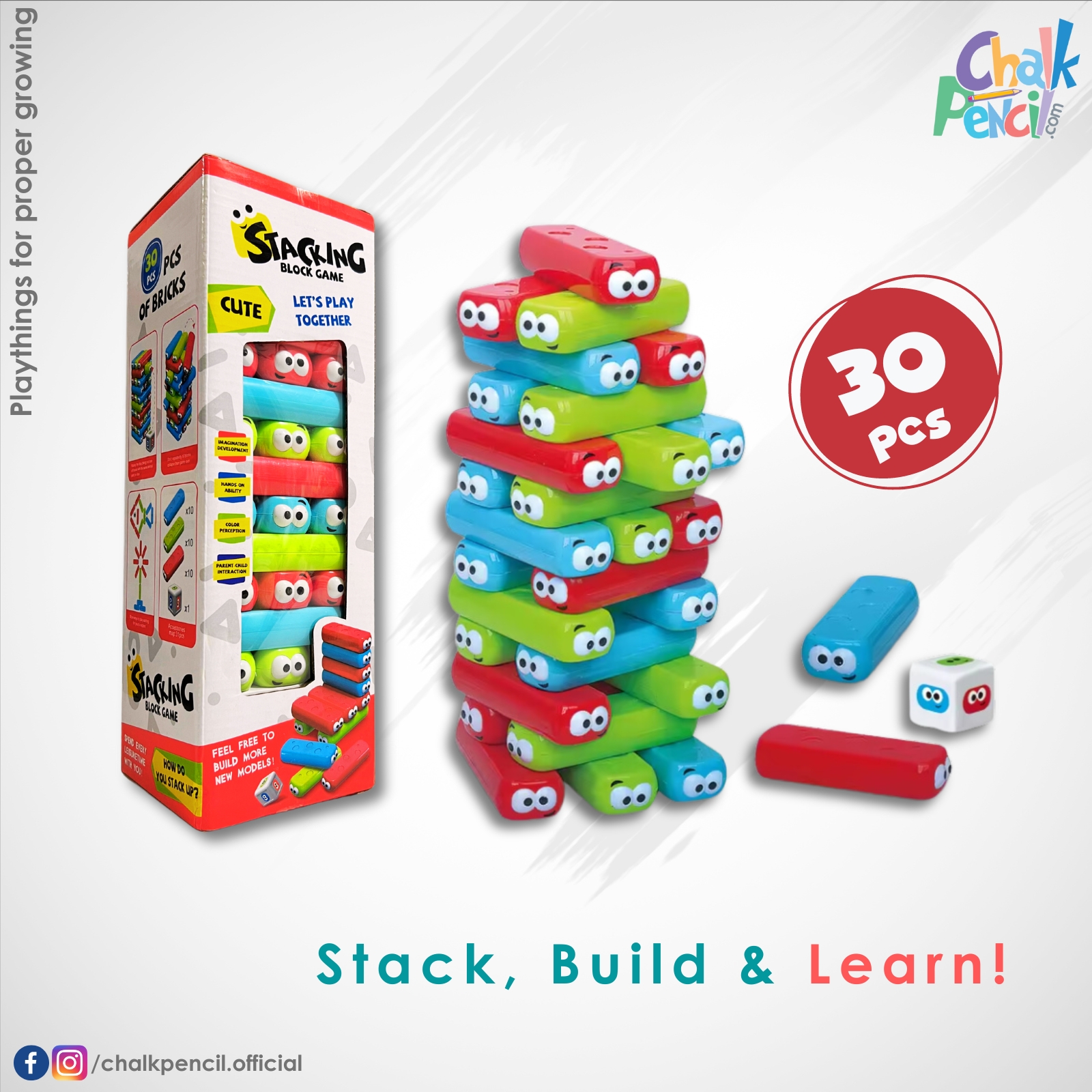 Picture of 30 Piece Stacking Block Building Set – Learn and Grow