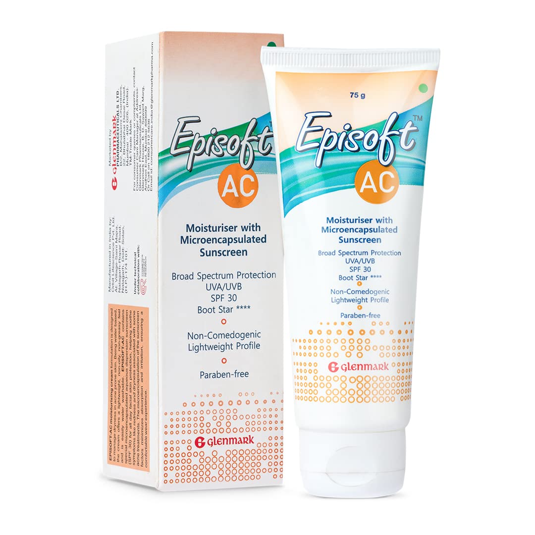Picture of Glenmark Episoft AC Moisturizer with Sunscreen, SPF 30+ | For Men and Women, 75 gms