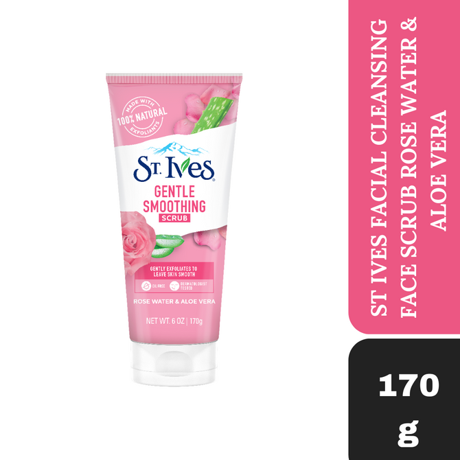 Picture of St. Ives Facial Cleanser Face Scrub Rose Water & Aloe Vera 170gm
