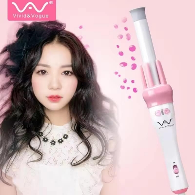 Picture of New Vivid & Vogue Ceramic Automatic Hair Curler & Roller Styling Tool in Baby Pink Color
