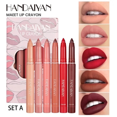 Picture of Handaiyan Maeet Lip Crayon Set A and B – 6PCS Velvet Matte Lipstick Crayons