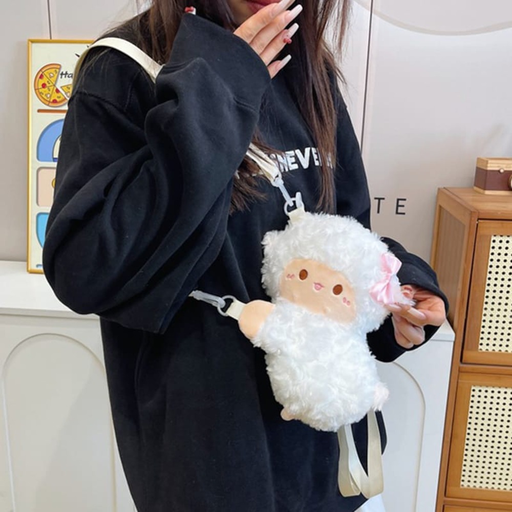 Picture of Pink Fluffy Lamb Plush Bag